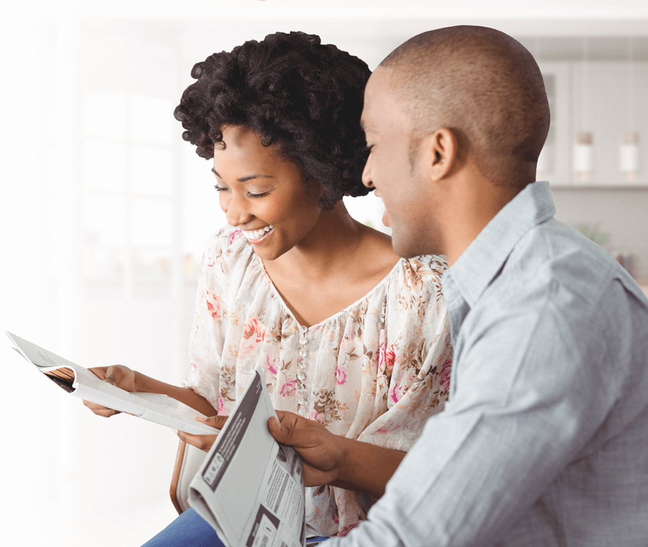 couple reading mail